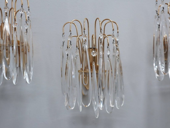 Image 1 of Set di 4 applique vintage in vetro di Murano a goccia anni '80