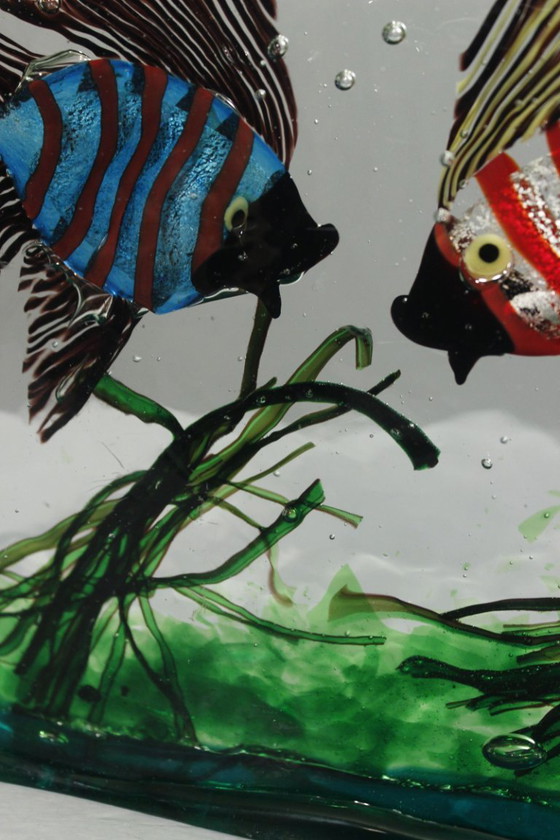 Image 1 of 5.5 Kg Large Aquarium sculpture Alfredo Barbini Cenedese blown glass Murano 1970s