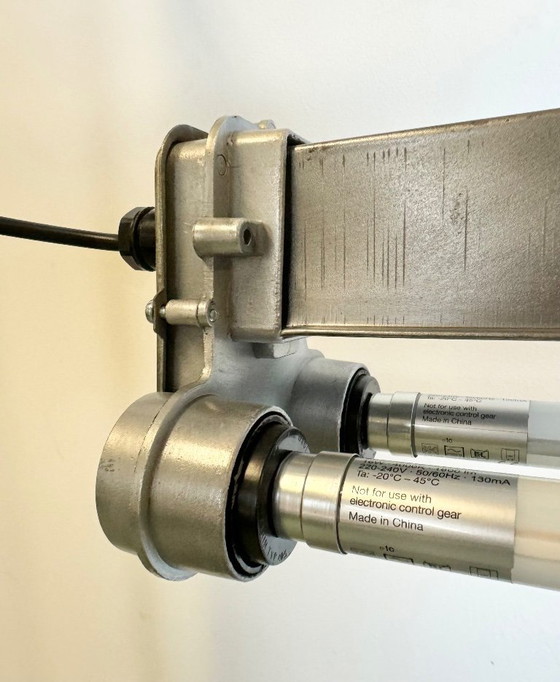 Image 1 of Industrial Polished  Hanging Tube Light, 1970s