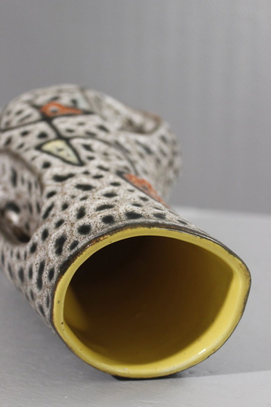 Image 1 of Marius Bessone in Vallauris - Large free-form vase abstract decor 1950s