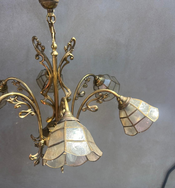 Lustre vintage italien en laiton – Brass (photo 4 of 10)