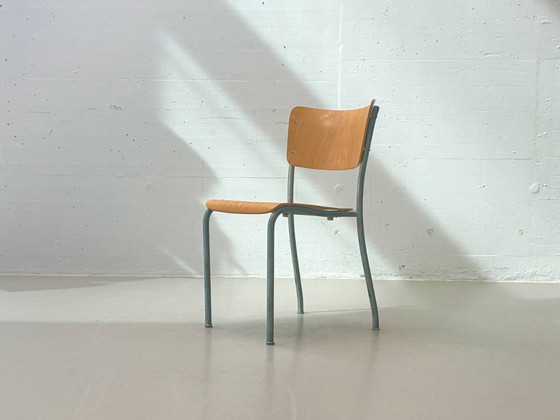 Image 1 of Set aus 6 Formschöne Stapelstühle von Stella, Schweiz, 1950er Jahre