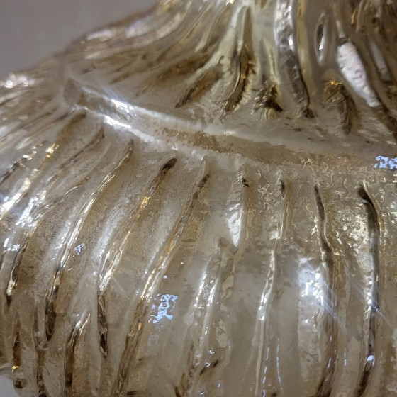 Image 1 of Lampada a sospensione vintage in vetro ambrato iridescente degli anni '60-'70