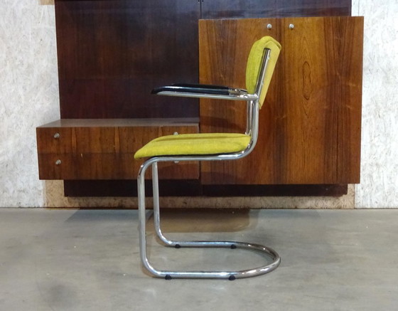 Image 1 of 4x Dutch Vintage Design Buisframe Stoelen Gebr, de Wit Model 3011 Sto, Gerstaureerdelen