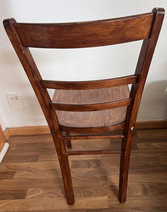 Set of 5 Stoelcker “Rock-Solid” Frankfurt Chairs – Vintage Dining Chairs (1930s-1950s) – Wood (photo 5 of 10)