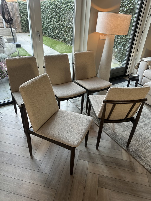 5x Goossens Stoelen Bouclé Stof