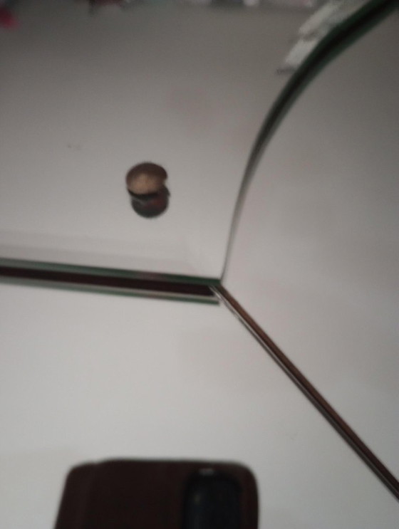 Image 1 of Hollywood Regency" bevelled wall mirror 