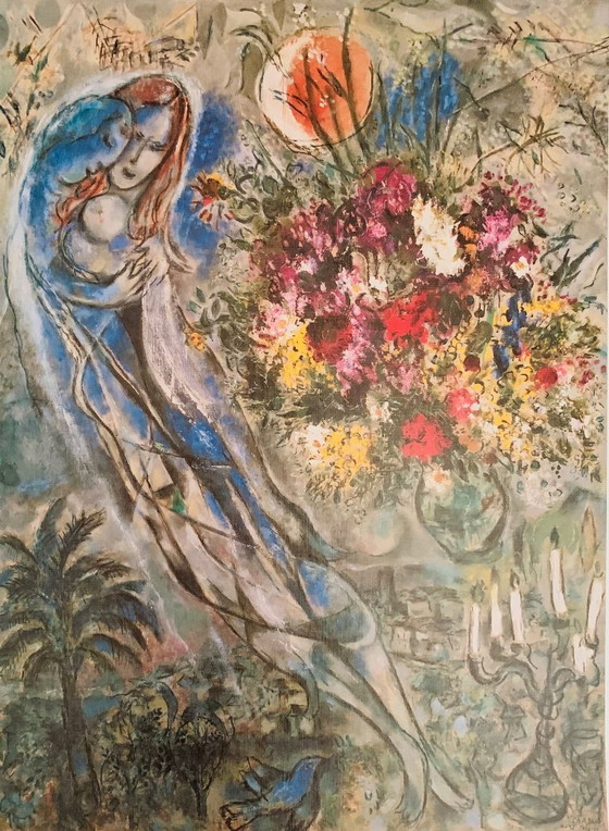 Image 1 of Marc Chagall: "Les Amoureuy en Gris" (Amore grigio). Firma sulla lastra.