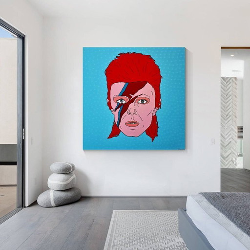 Frances Eckhardt - pop art painting Bowie 80x80