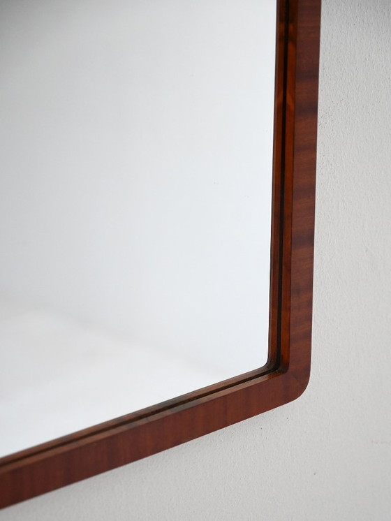 Image 1 of 1940s Scandinavian Art Deco Mirror in Lacquered Mahogany