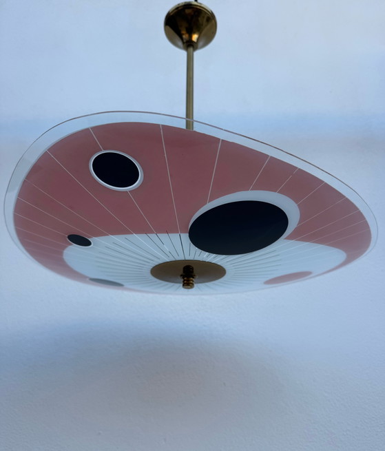 Kronleuchter aus Siebdruckglas der 60er Jahre – Brass (photo 11 of 15)