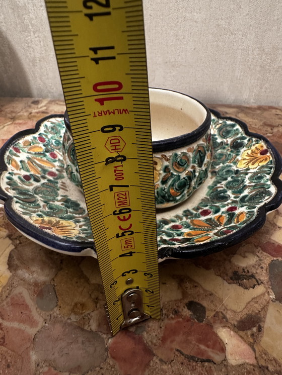 Image 1 of Ciotola vuota tascabile in ceramica Devres con motivi cesellati e dipinti a mano - vintage