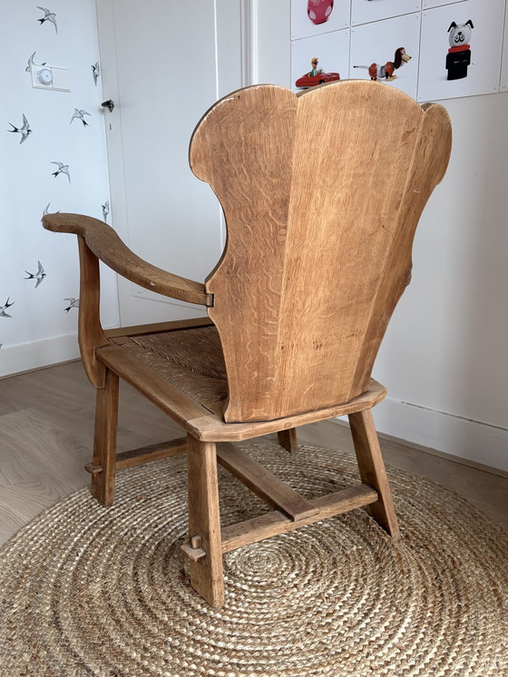 Image 1 of Arts & crafts brutalism monastery chair 