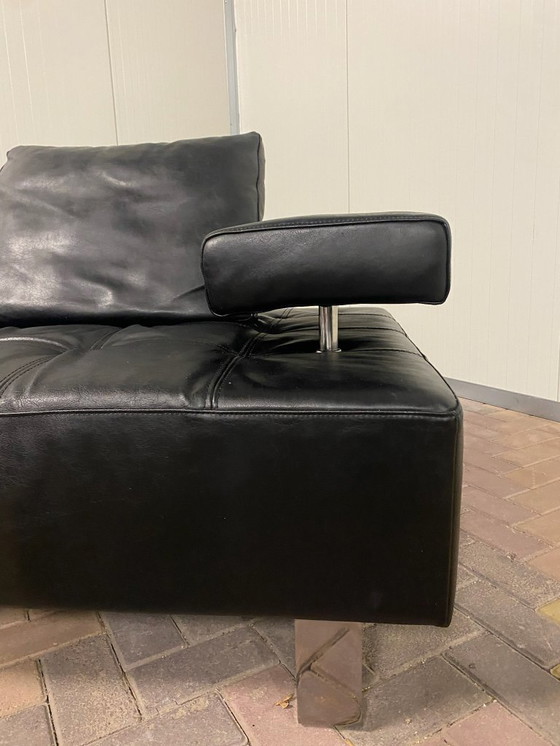 Image 1 of Black Montel Real Leather Corner Sofa