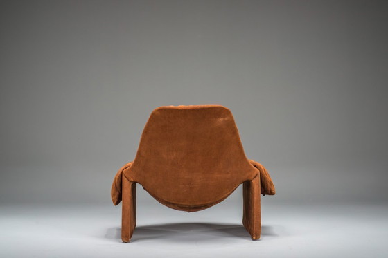 Image 1 of  Voorstellen P60 Leren Loungestoel van Vittorio Introini voor Saporiti, Italië, 1960