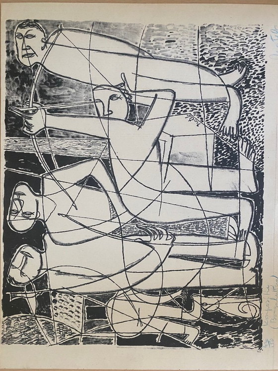 Image 1 of Marcel Notebaert - 8 black and white drawings of figures and scenes.