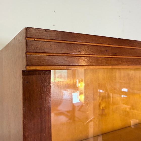 Vintage Duitse Apothekerskast In Mahonie | Mid-Century Modern – Opbergkast, Glass, Wood (photo 7 of 14)