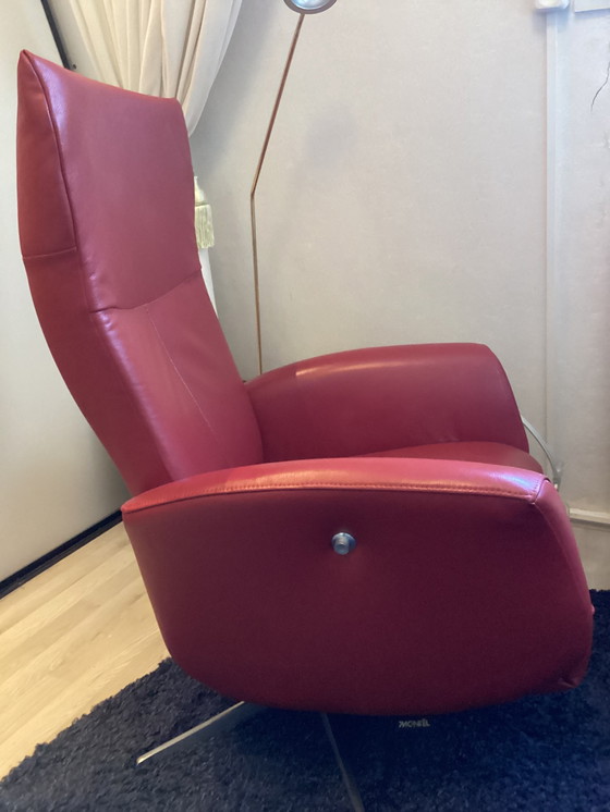 Image 1 of 1 x rode lederen relax stoel