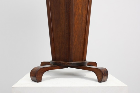 Image 1 of Mesa auxiliar redonda Art Déco de roble, Francia, años 30