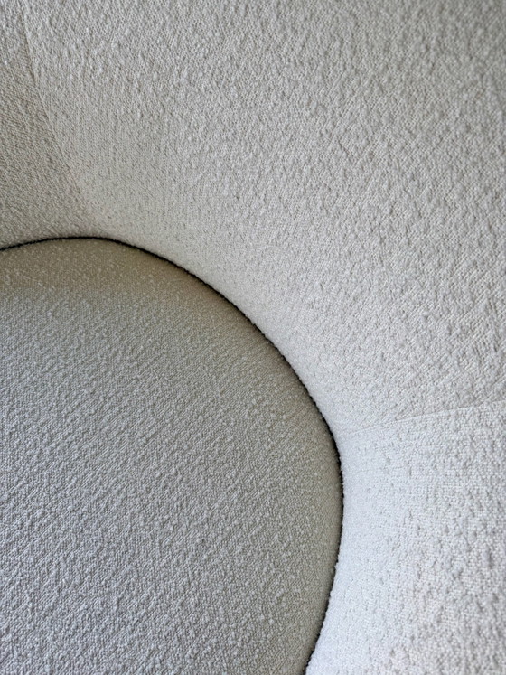 MADE.com Whitewash Bouclé Set: Armchair & Storage Pouf – Polyester, Textile (photo 4 of 7)