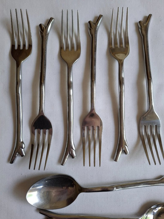 Image 1 of Stainless steel twig branch cutlery x6 (or 12) persons