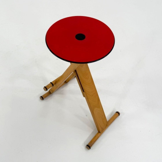 Image 1 of Red High Folding Stool from Enolinea, 1980s