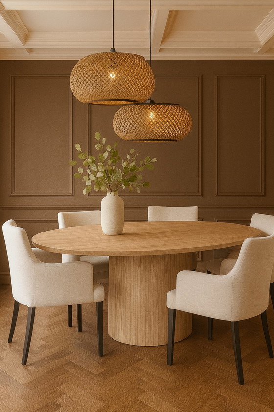 Image 1 of Ovaler Esstisch aus Eiche 1 Stück