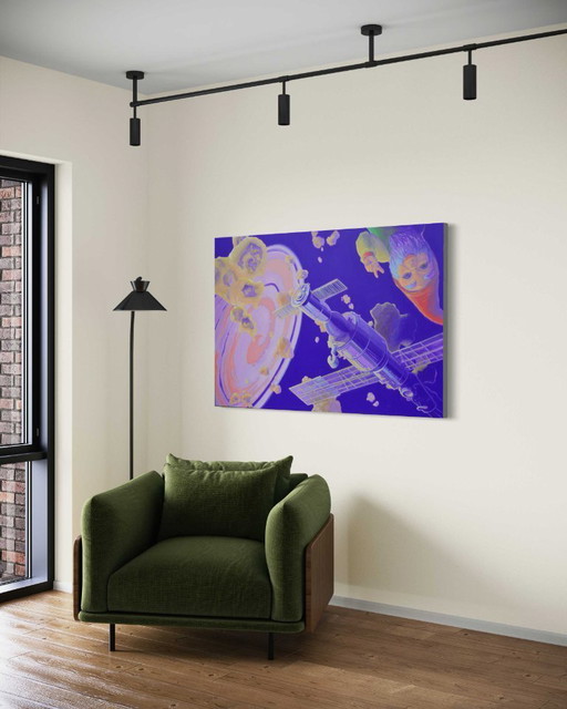 Entre maïs et crème, huile sur toile, 150 x 100 cm, Sandra Kolondam