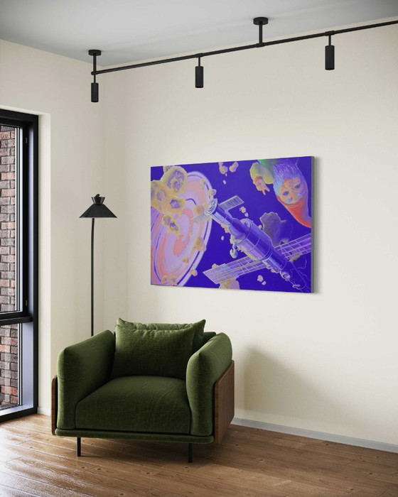 Image 1 of Entre maïs et crème, huile sur toile, 150 x 100 cm, Sandra Kolondam