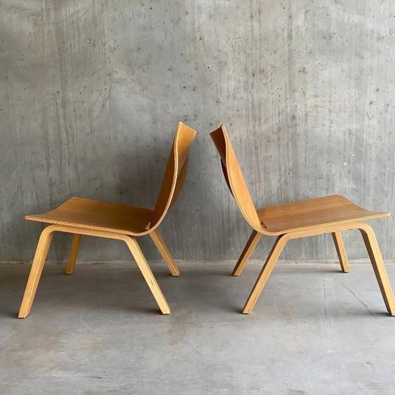 Image 1 of Unique Plywood Curved Oak Design Armchairs