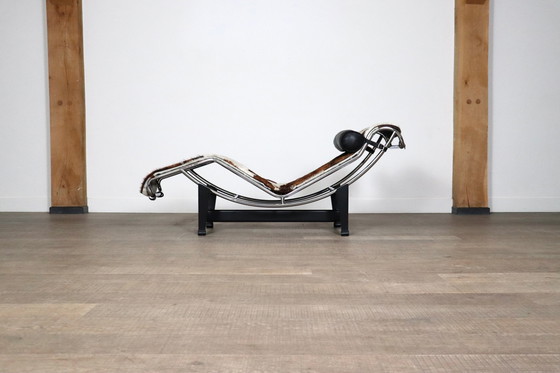 Image 1 of Cassina Lc4 Chaise Longue In Ponyskin By Le Corbusier, Charlotte Perriand, 1980S