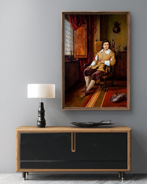 Original Oil Painting In Anticipation - Based On A. Dumas's "The Three Musketeers" – schilderijen tekeningen (photo 2 of 7)