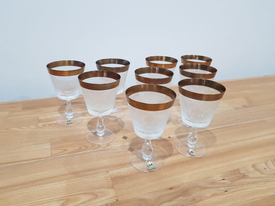 Verres en cristal de Rheinkristall, Allemagne, années 1950-1960, lot de 9 – Verres et carafes, Crystal, Gold (photo 3 of 12)