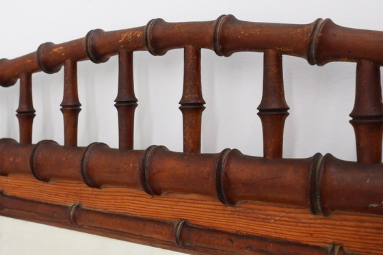 Image 1 of Espejo antiguo de imitación de bambú en madera, siglo XIX, Francia