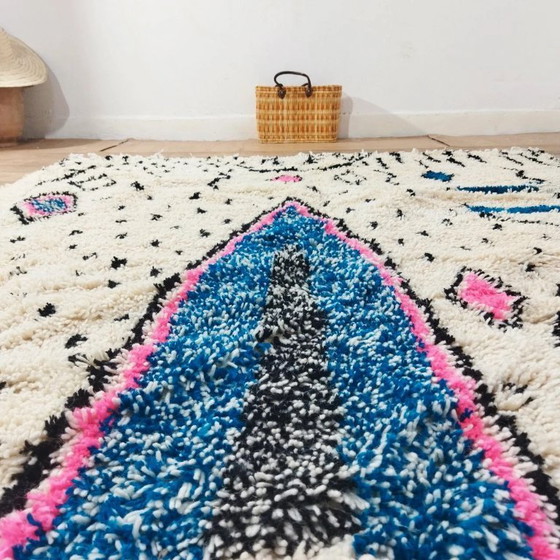 Image 1 of Azilal-Wollteppich, farbenfroh – handgewebt aus Naturwolle (216×190 cm)