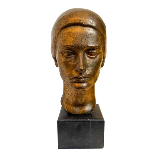 Robert Delnest, Vrouwenbuste, 1961, Brons