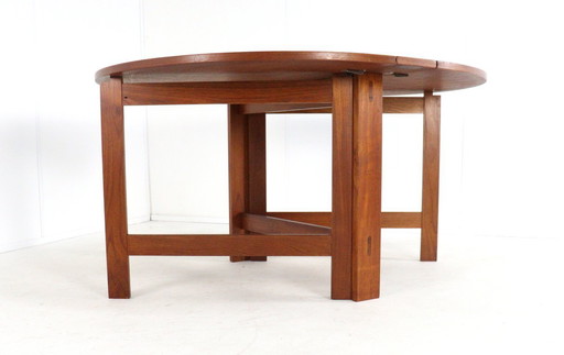 Danish teak folding 'drop leaf' dining table 'Skovlund' vintage