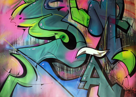 Image 1 of Originalgemälde von Saname – „100 Titel 88“ – Street Art – 107 x 117 cm