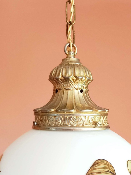 Image 1 of Grande suspension globe art nouveau 