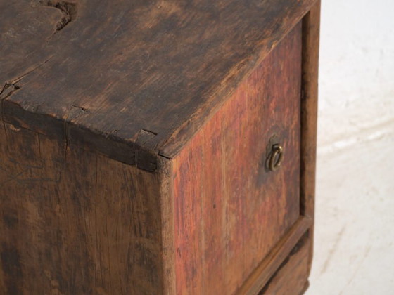 Antique Chinese auxiliary cabinet in painted wood – China, circa 1900 – Storage cabinet, Brass (photo 13 of 40)