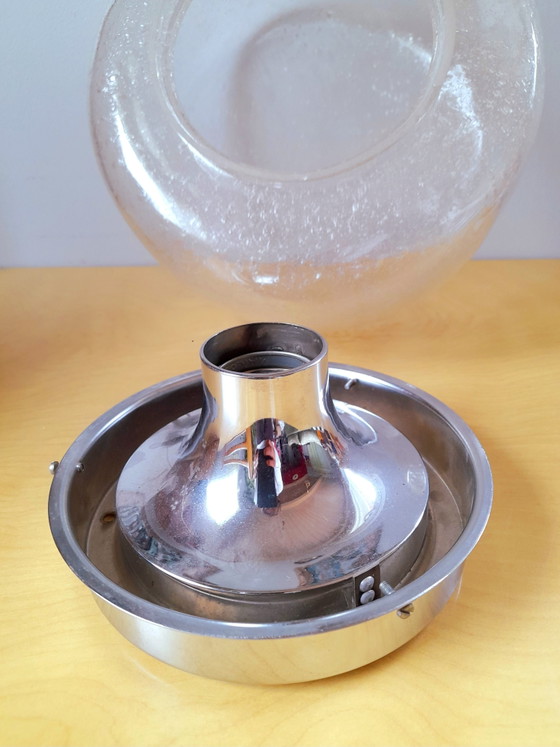Space age wall or ceiling light in bubbled glass, 1970s – Wall lights, Metal (photo 3 of 9)