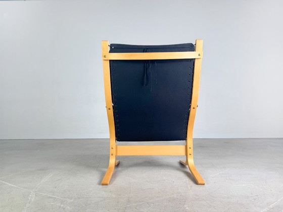 Image 1 of Sillón Siesta Westnofa de Ingmar Relling, de cuero negro, de mediados de siglo.