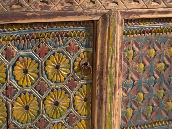 Antique Chinese carved fir low sideboard with ornate panels – Gansu, circa 1930 (photo 40 of 40)