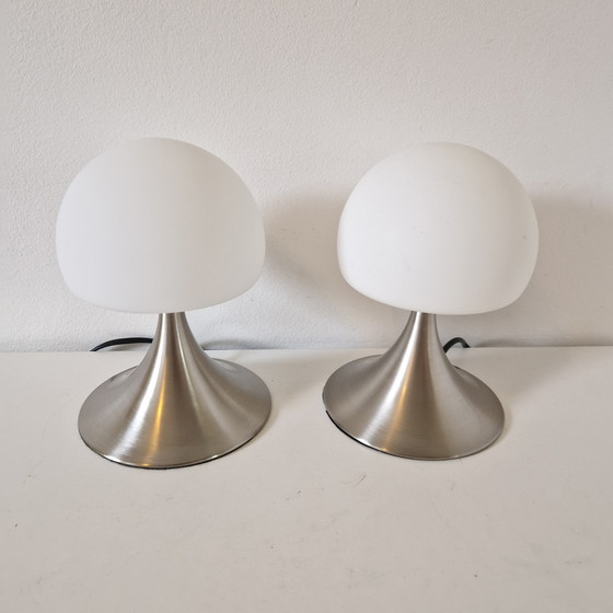 Image 1 of Set di 2 lampade a fungo vintage con luci notturne a sfioramento