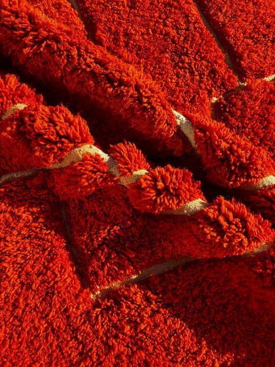 Image 1 of Handmade Moroccan Mrirt Rug – Burnt Orange Wool Rug 210x300 cm – Modern Textured Carpet