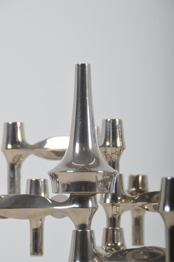Image 1 of Set di candelabri con piedistallo disegnati da Hans Nagel per BMF, 1974