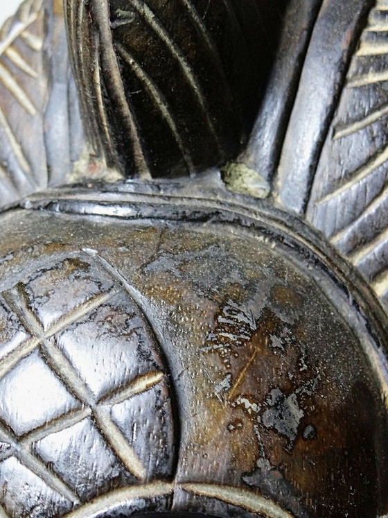 Image 1 of Decoratief Afrikaans wandmasker in de Punu Tsangui-stijl, gesneden hout, 20e eeuw