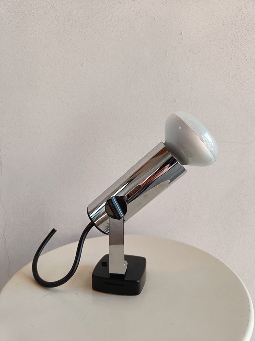 Vintage Targetti chromen spot, Serie 5003, verstelbare lamp van Italiaans design.