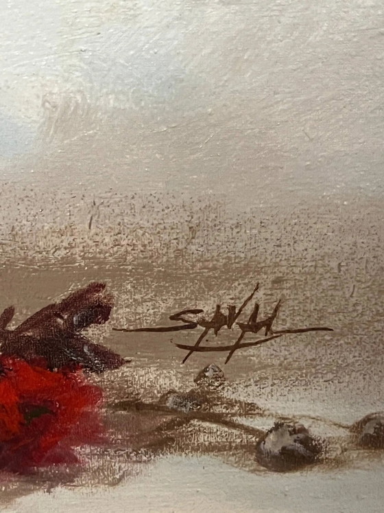 Natura morta con crisantemi. Olio su tela. – Dipinti e disegni, Canvas (photo 6 of 7)