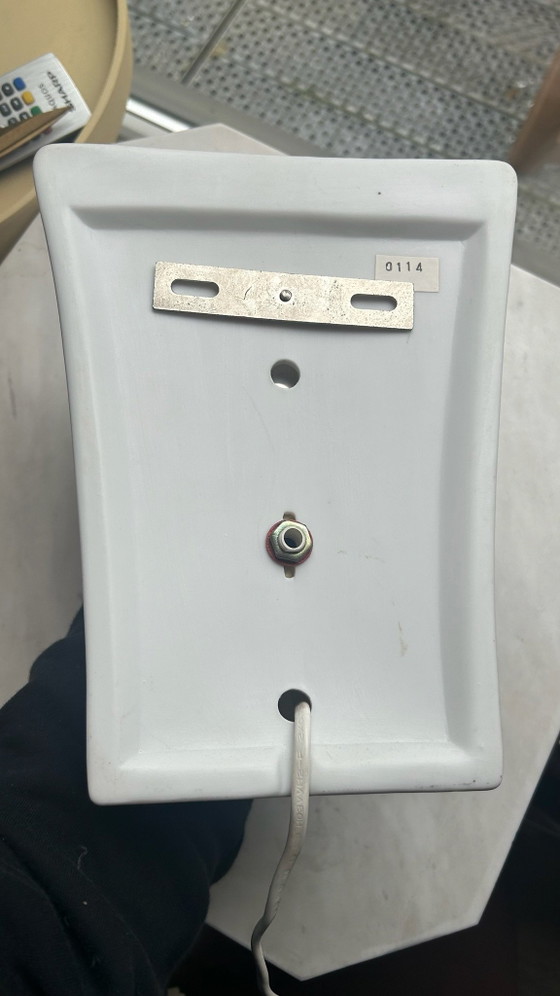 IKEA Applique vintage plissettata 1980, Ceramica, Bianco (foto 5 di 9)